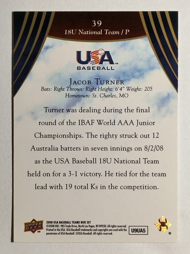2008-09 USA Baseball #39 Jacob Turner