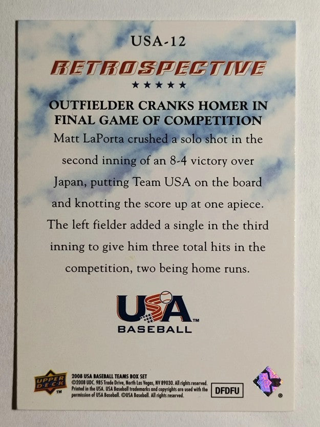 2008-09 USA Baseball National Team Retrospective #USA12 Matt LaPorta