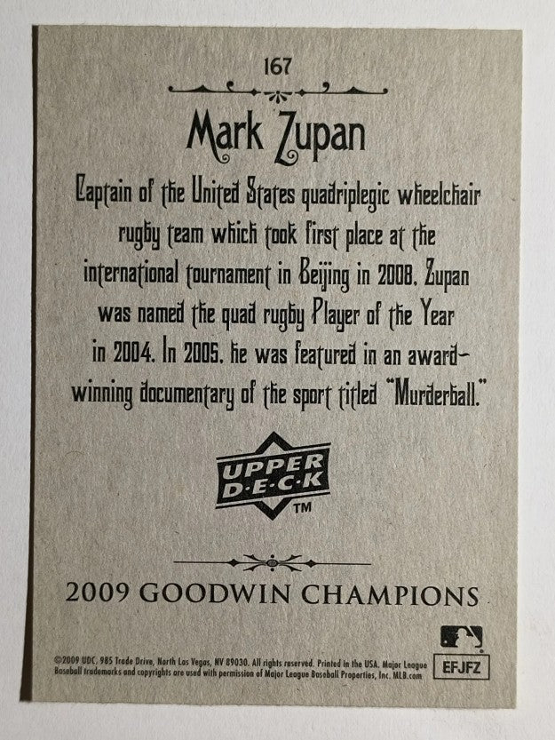 2009 Upper Deck Goodwin Champions #167 Mark Zupan SP