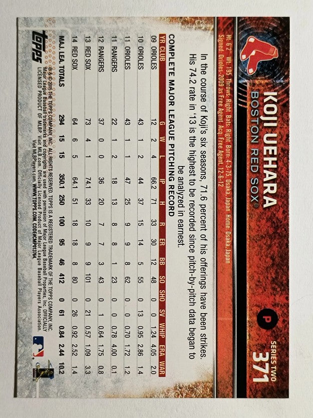2015 Topps #371 Koji Uehara