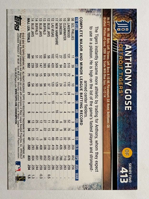 2015 Topps #413 Anthony Gose