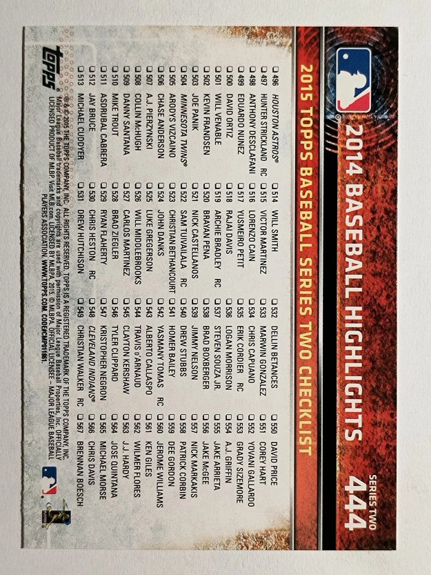 2015 Topps #444 Lonnie Chisenhall HL