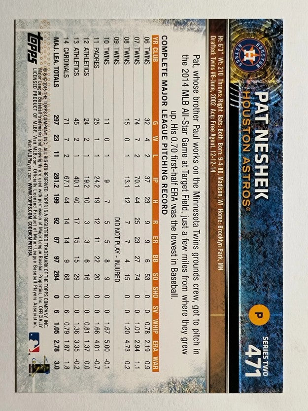 2015 Topps #471 Pat Neshek