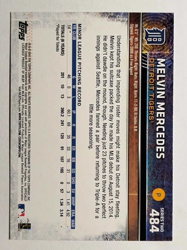 2015 Topps #484 Melvin Mercedes RC