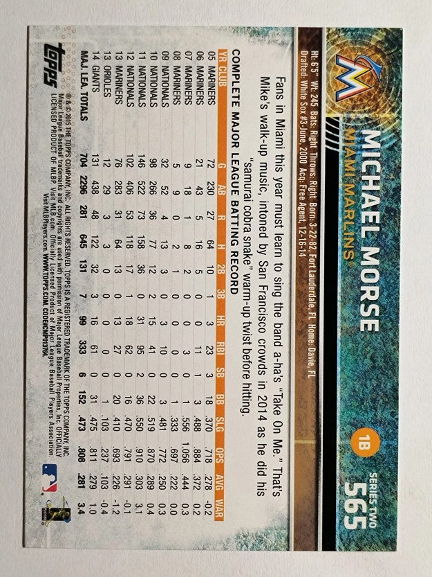 2015 Topps #565 Michael Morse