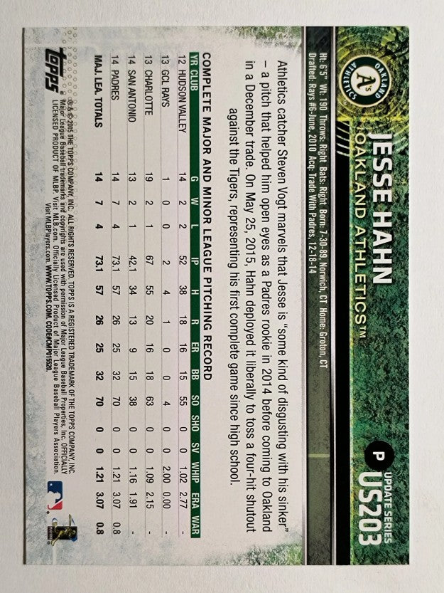 2015 Topps Update #US203 Jesse Hahn