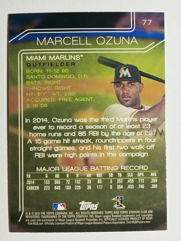 2015 Stadium Club #77 Marcell Ozuna