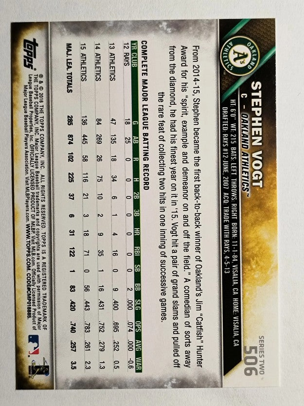 2016 Topps #506 Stephen Vogt
