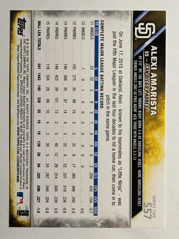 2016 Topps #557 Alexi Amarista