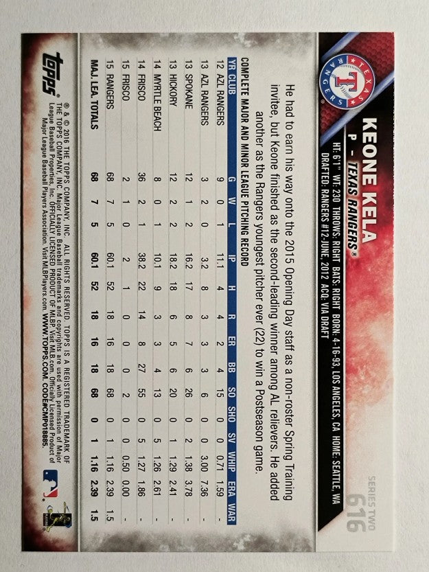 2016 Topps #616 Keone Kela