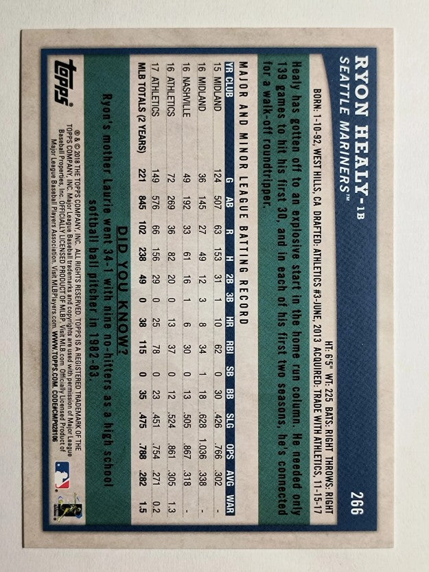 2018 Topps Big League #266 Ryon Healy