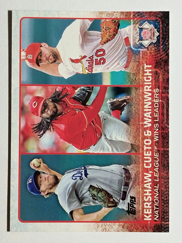2015 Topps #85 Adam Wainwright/Johnny Cueto/Clayton Kershaw LL
