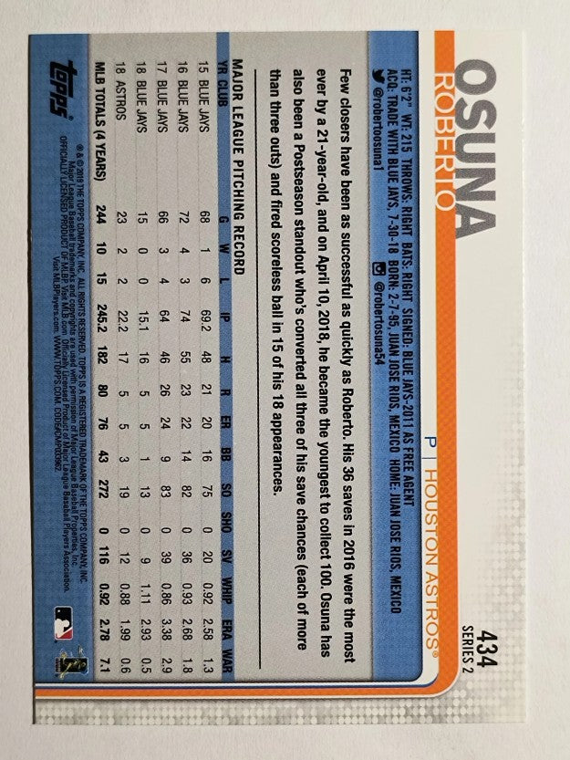 2019 Topps #434 Roberto Osuna