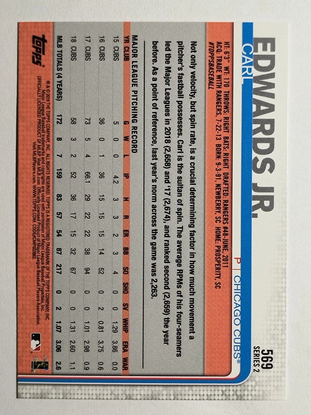 2019 Topps #569 Carl Edwards Jr.
