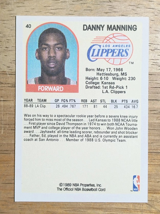 1989-90 Hoops #40 Danny Manning RC