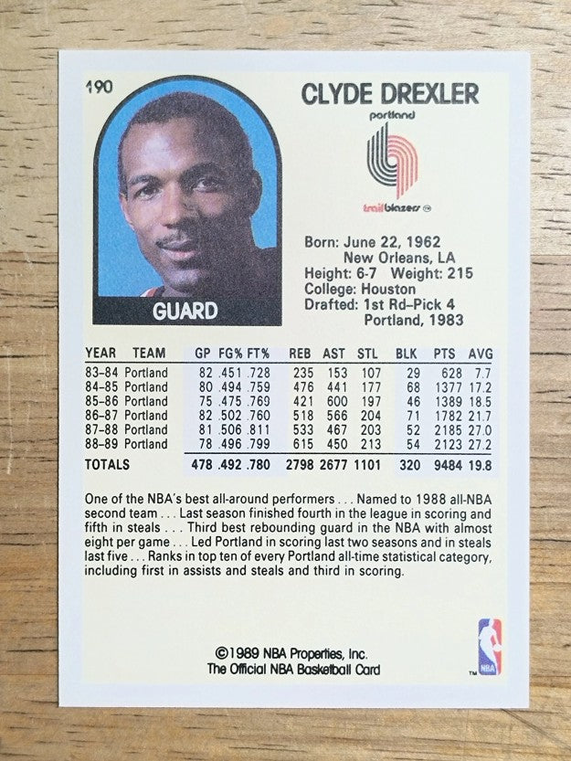 1989-90 Hoops #190 Clyde Drexler