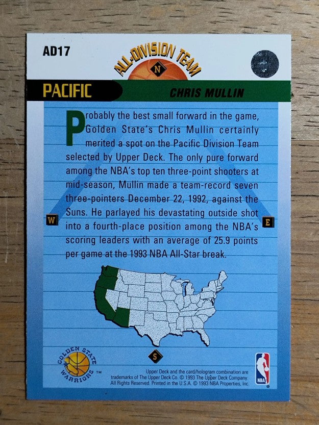 1992-93 Upper Deck All-Division #AD17 Chris Mullin