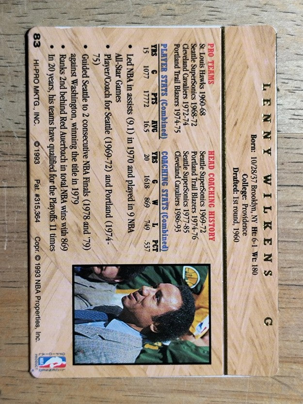 1993 Action Packed Hall of Fame #83 Lenny Wilkens