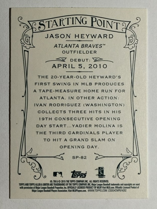 2015 Topps Allen and Ginter Starting Points #SP82 Jason Heyward