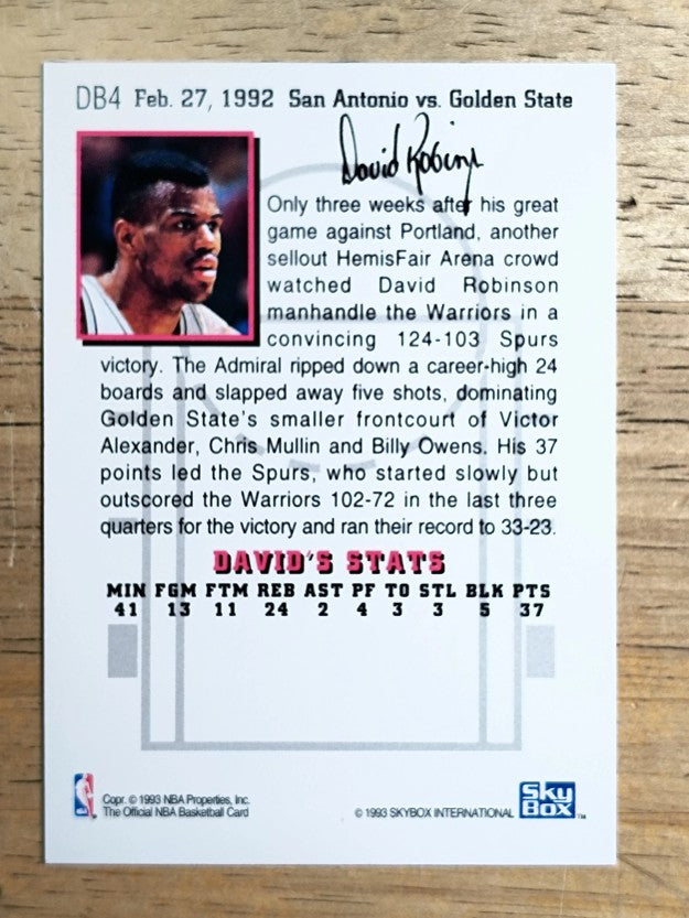 1993-94 Hoops David's Best #DB4 David Robinson