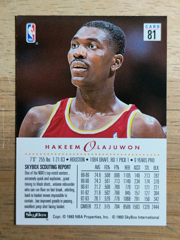 1993-94 SkyBox Premium #81 Hakeem Olajuwon