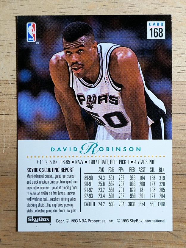 1993-94 SkyBox Premium #168 David Robinson