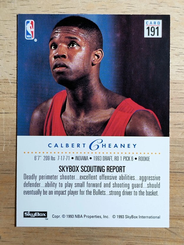 1993-94 SkyBox Premium #191 Calbert Cheaney RC