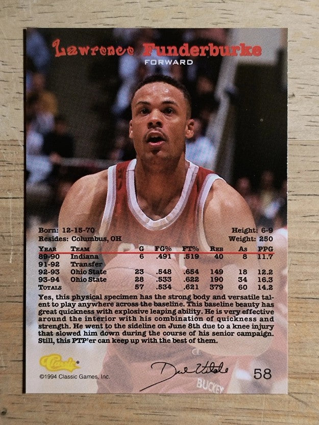 1994 Classic #58 Lawrence Funderburke