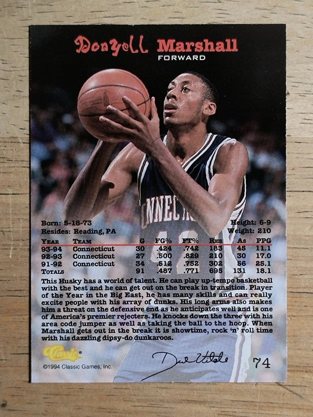1994 Classic Gold #74 Donyell Marshall