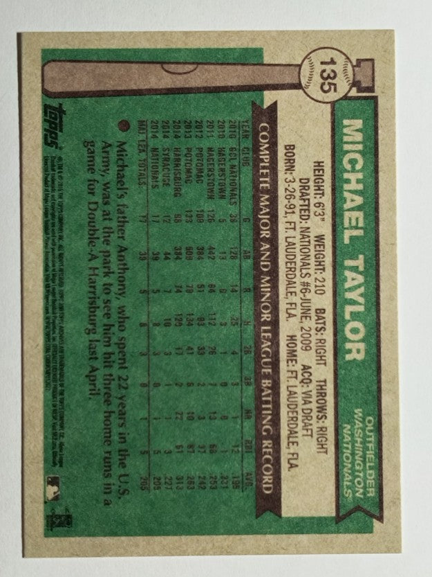 2015 Topps Archives #135 Michael Taylor RC