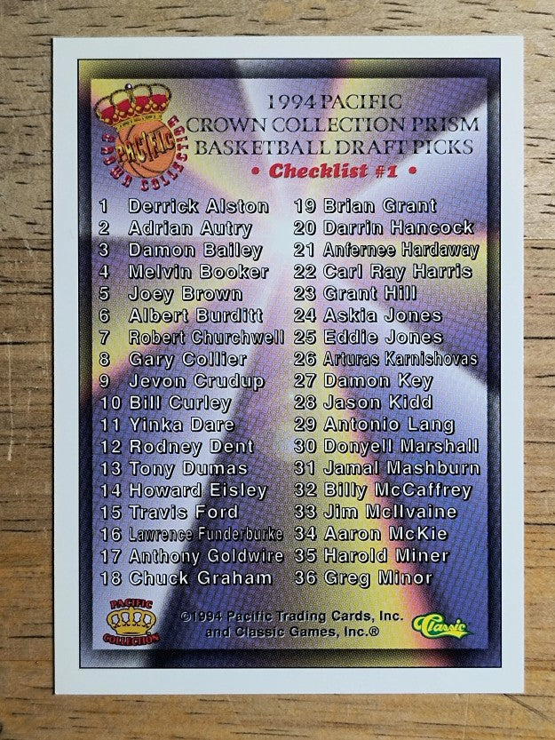 1994 Pacific Prisms #NNO Checklist #1