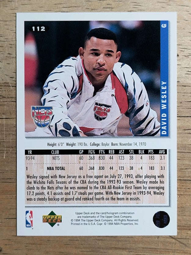 1994-95 Collector's Choice Silver Signature #112 David Wesley
