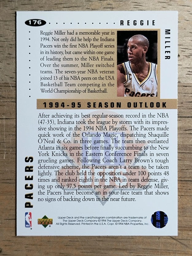 1994-95 Collector's Choice Silver Signature #176 Reggie Miller TO