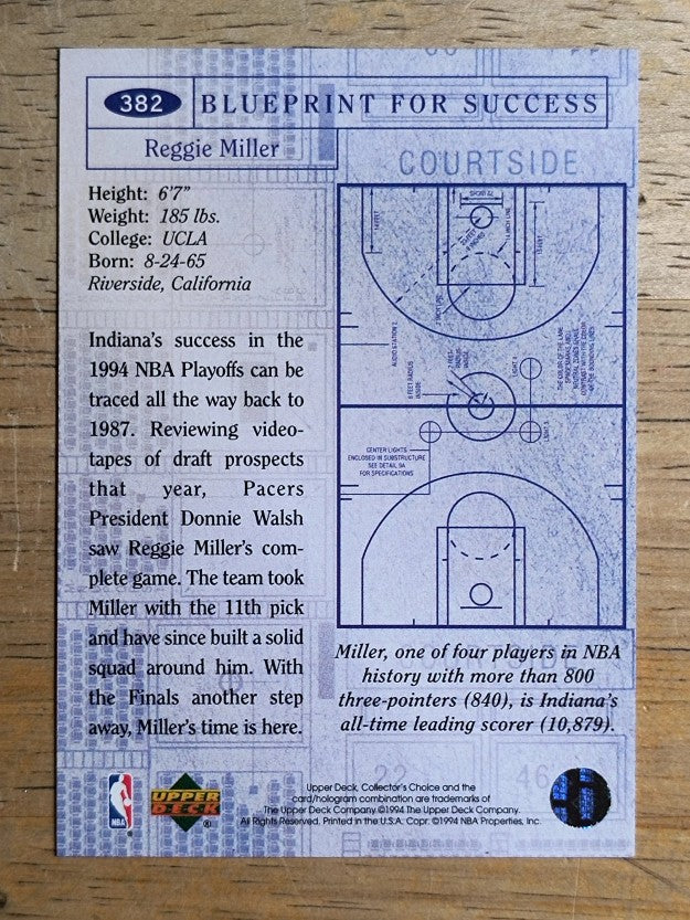 1994-95 Collector's Choice Silver Signature #382 Reggie Miller BP