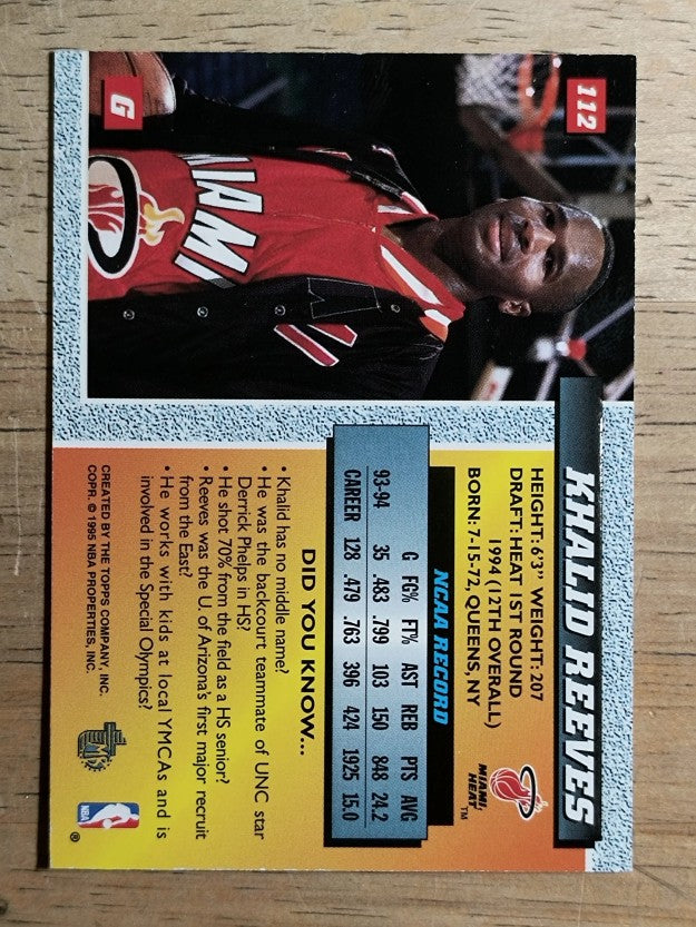 1994-95 Embossed #112 Khalid Reeves FOIL RC