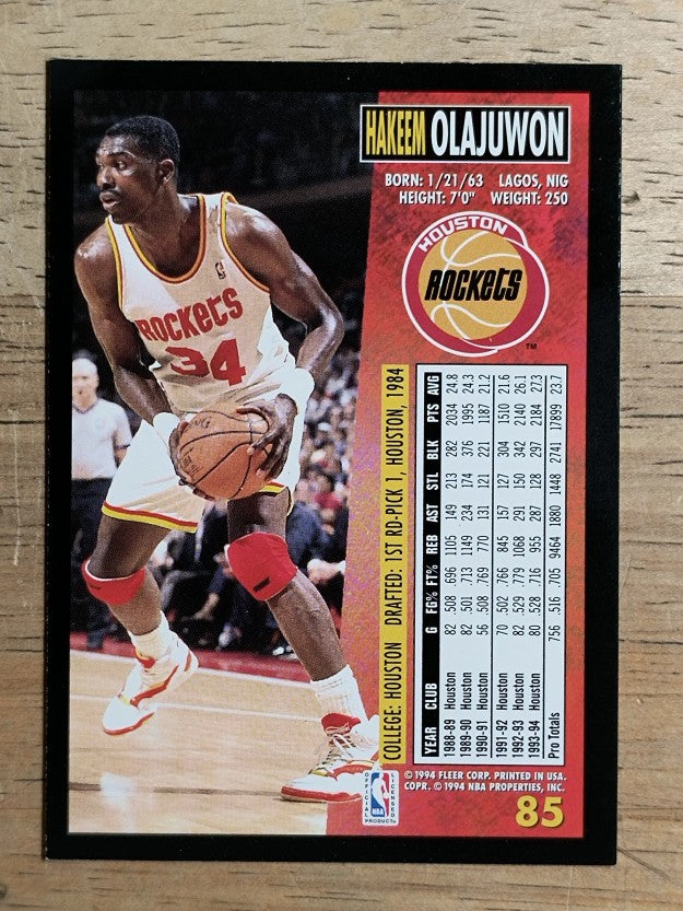 1994-95 Fleer #85 Hakeem Olajuwon