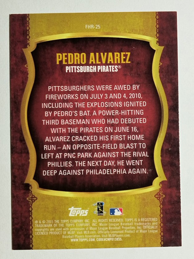 2015 Topps First Home Run Series 2 #FHR25 Pedro Alvarez