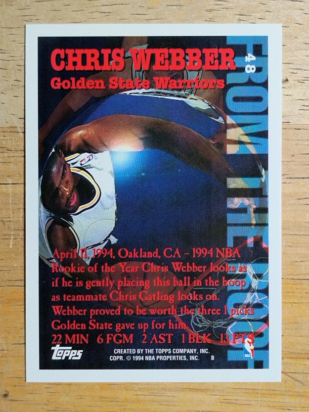 1994-95 Topps #48 Chris Webber FTR