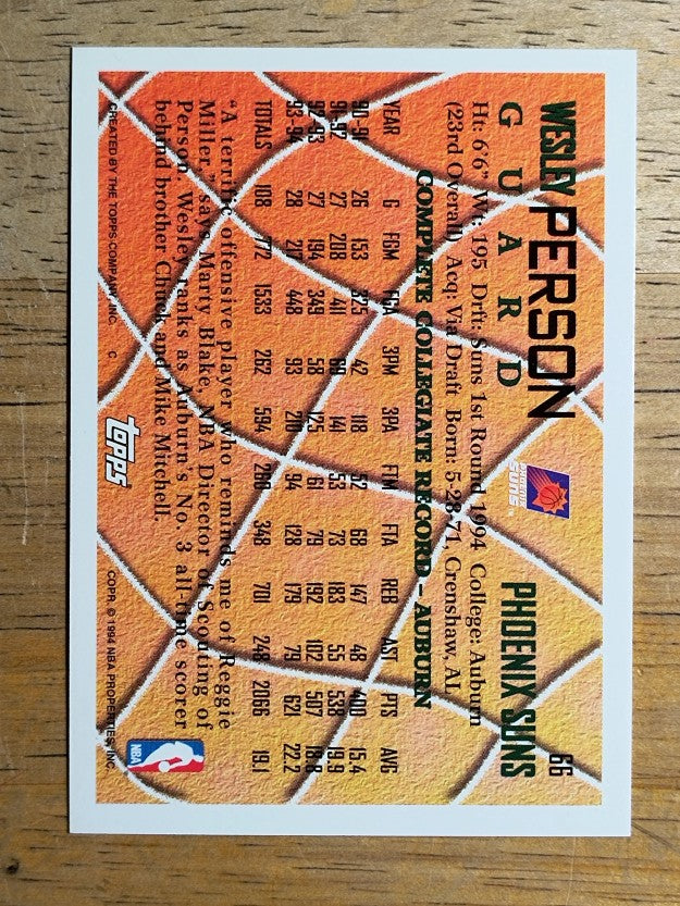 1994-95 Topps #66 Wesley Person RC