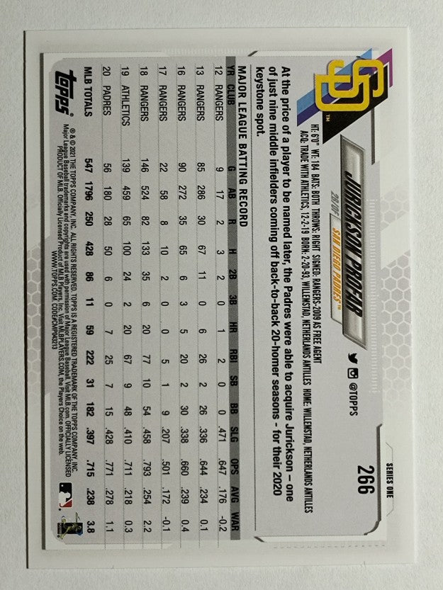 2021 Topps #266 Jurickson Profar
