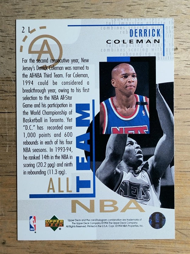 1994-95 Upper Deck #21 Derrick Coleman AN