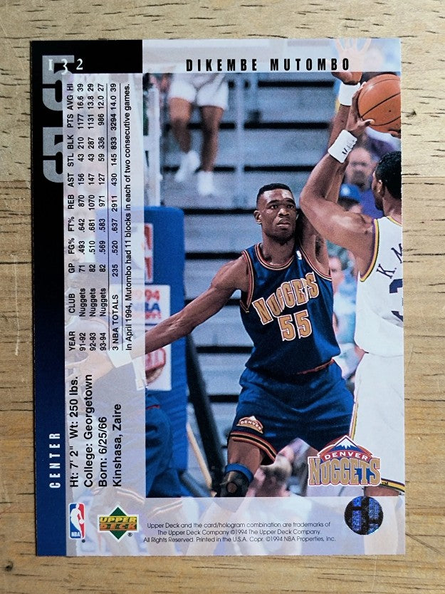 1994-95 Upper Deck #132 Dikembe Mutombo
