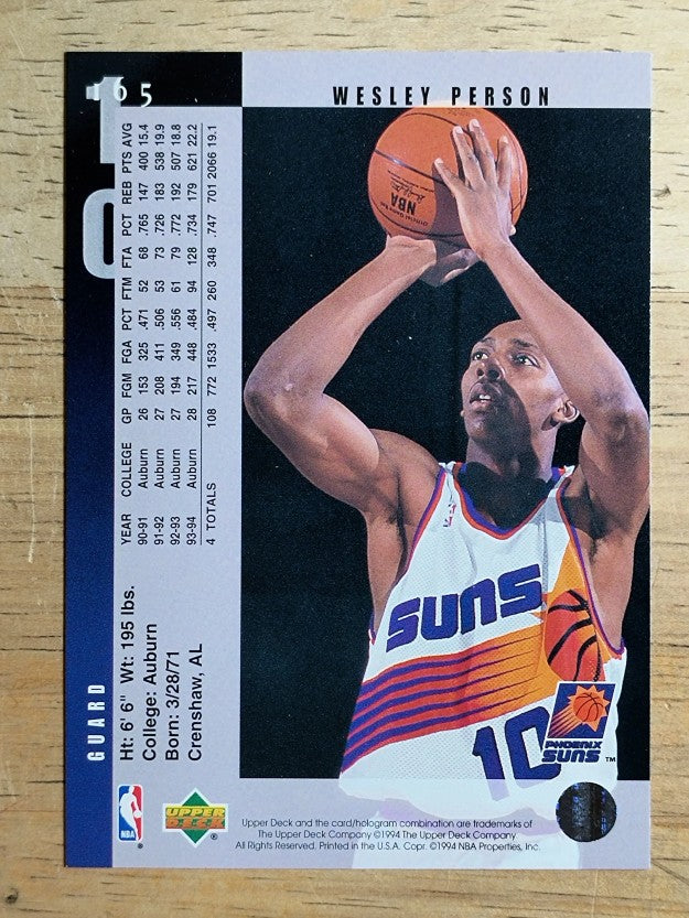1994-95 Upper Deck #165 Wesley Person RC