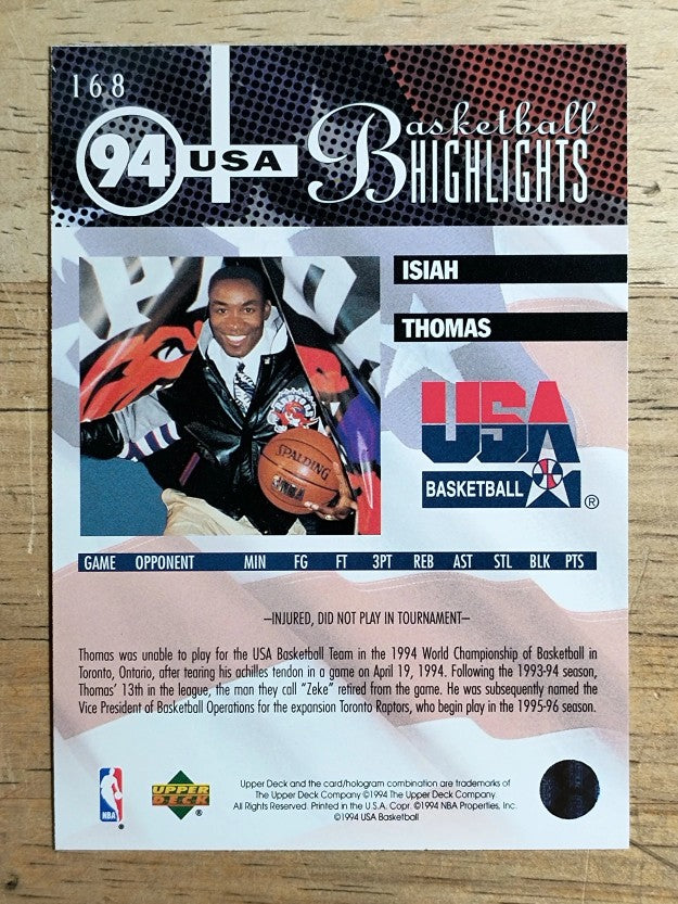 1994-95 Upper Deck #168 Isiah Thomas USA