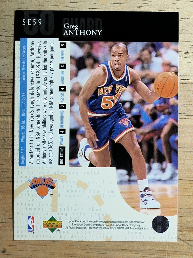 1994-95 Upper Deck Special Edition #59 Greg Anthony