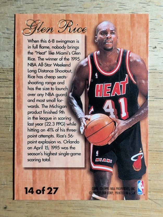 1995-96 Fleer Flair Hardwood Leaders #14 Glen Rice