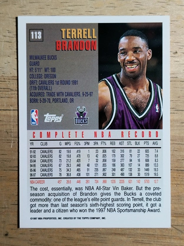 1997-98 Topps #113 Terrell Brandon