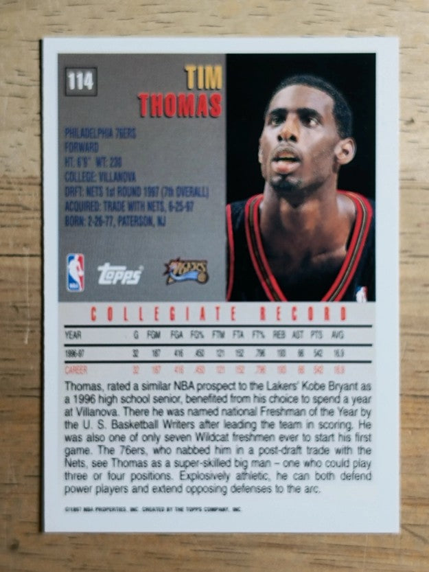 1997-98 Topps #114 Tim Thomas RC