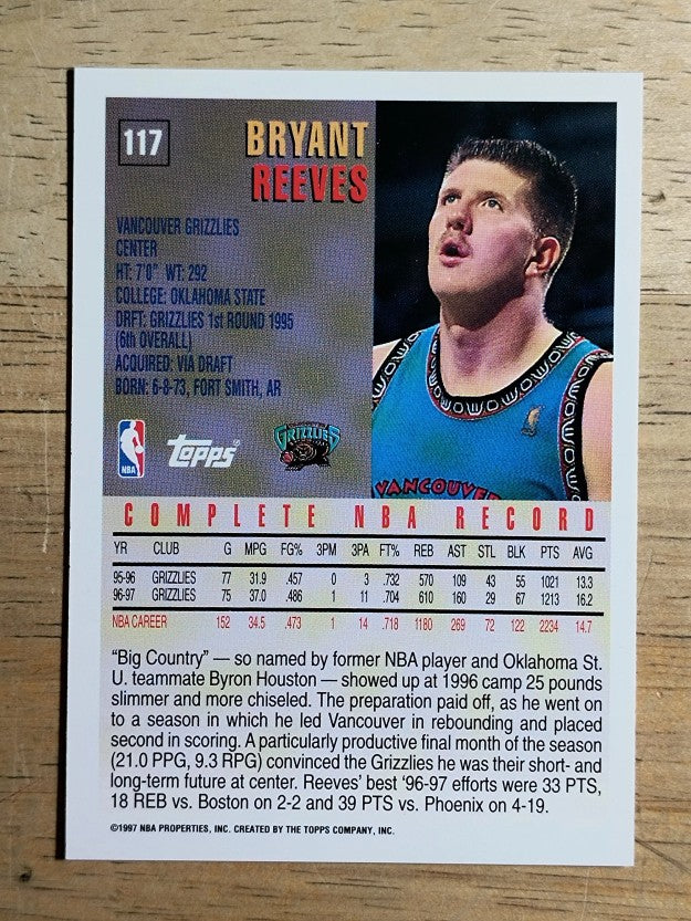 1997-98 Topps #117 Bryant Reeves