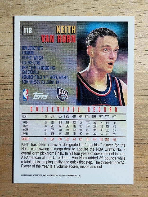 1997-98 Topps #118 Keith Van Horn RC